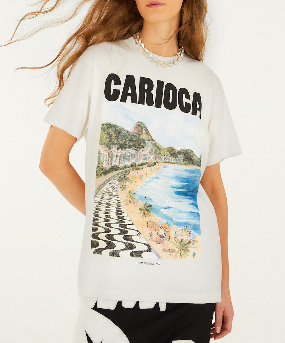 Landscape Carioca Off-White Relaxed T-Shirt