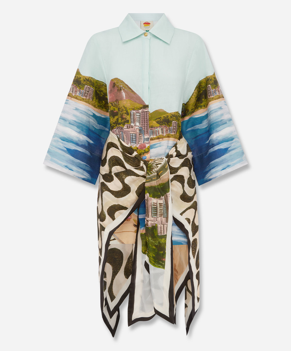 Copacabana Beach Multicolor Long Sleeve Kimono