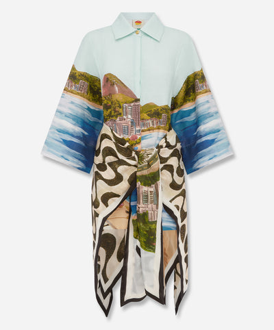 Copacabana Beach Multicolor Long Sleeve Kimono