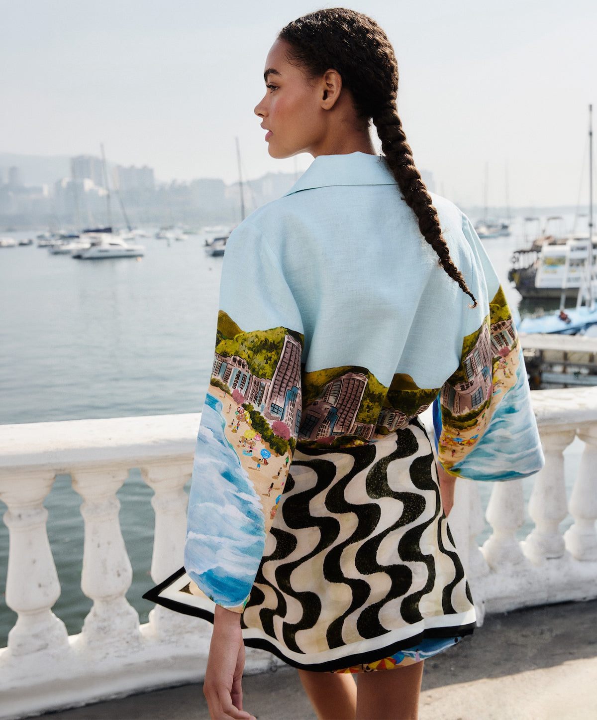 Copacabana Beach Multicolor Long Sleeve Kimono