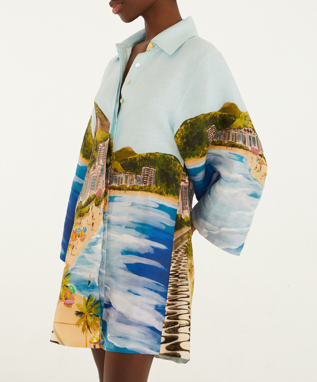 Copacabana Beach Multicolor Long Sleeve Kimono