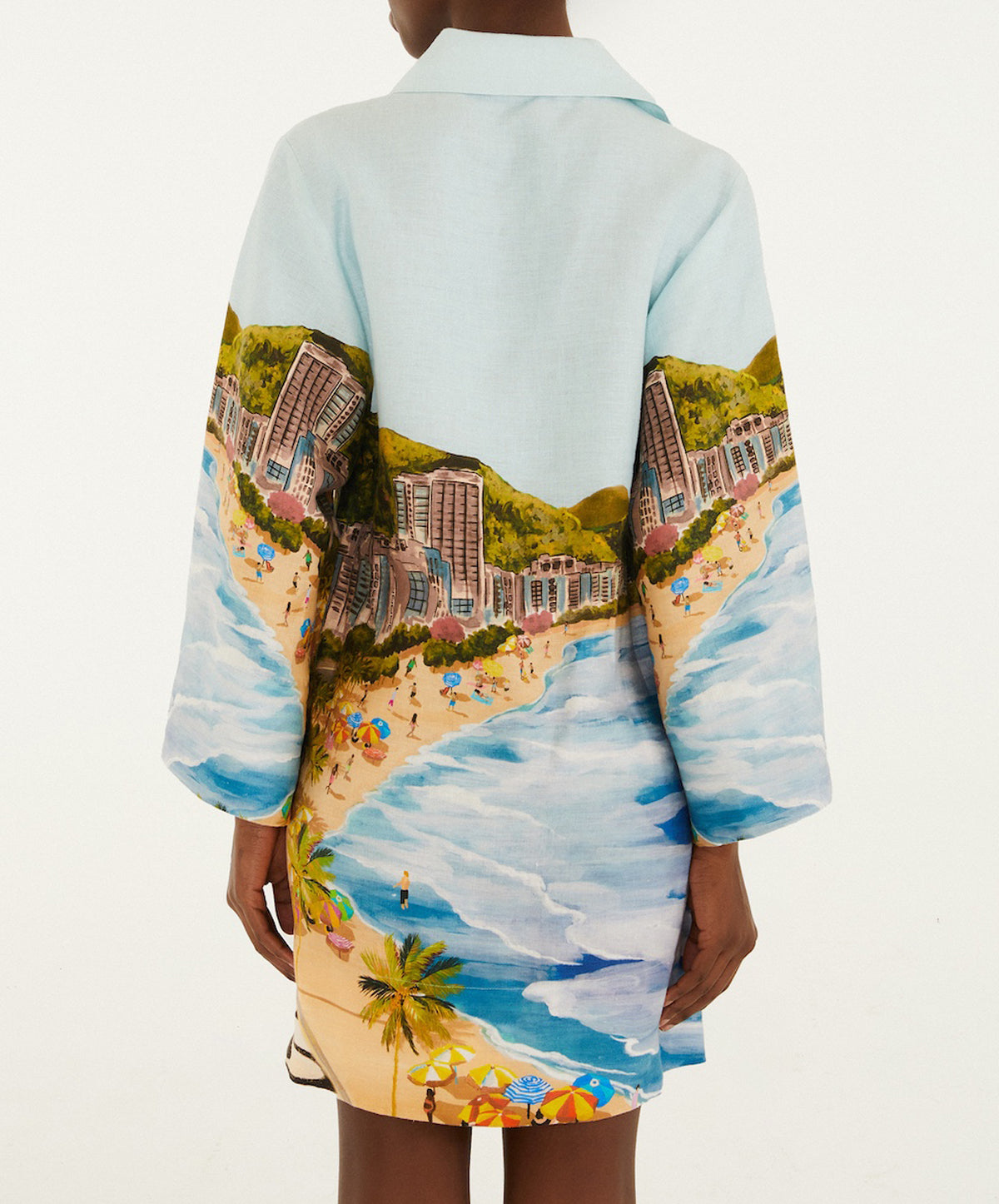 Copacabana Beach Multicolor Long Sleeve Kimono