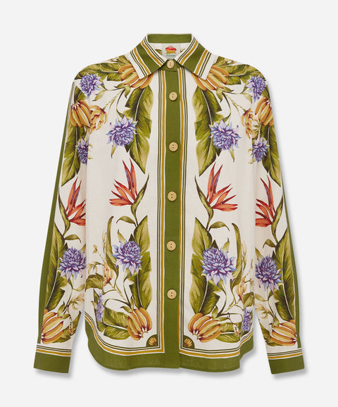 Tropical Scarf Sand Shirt