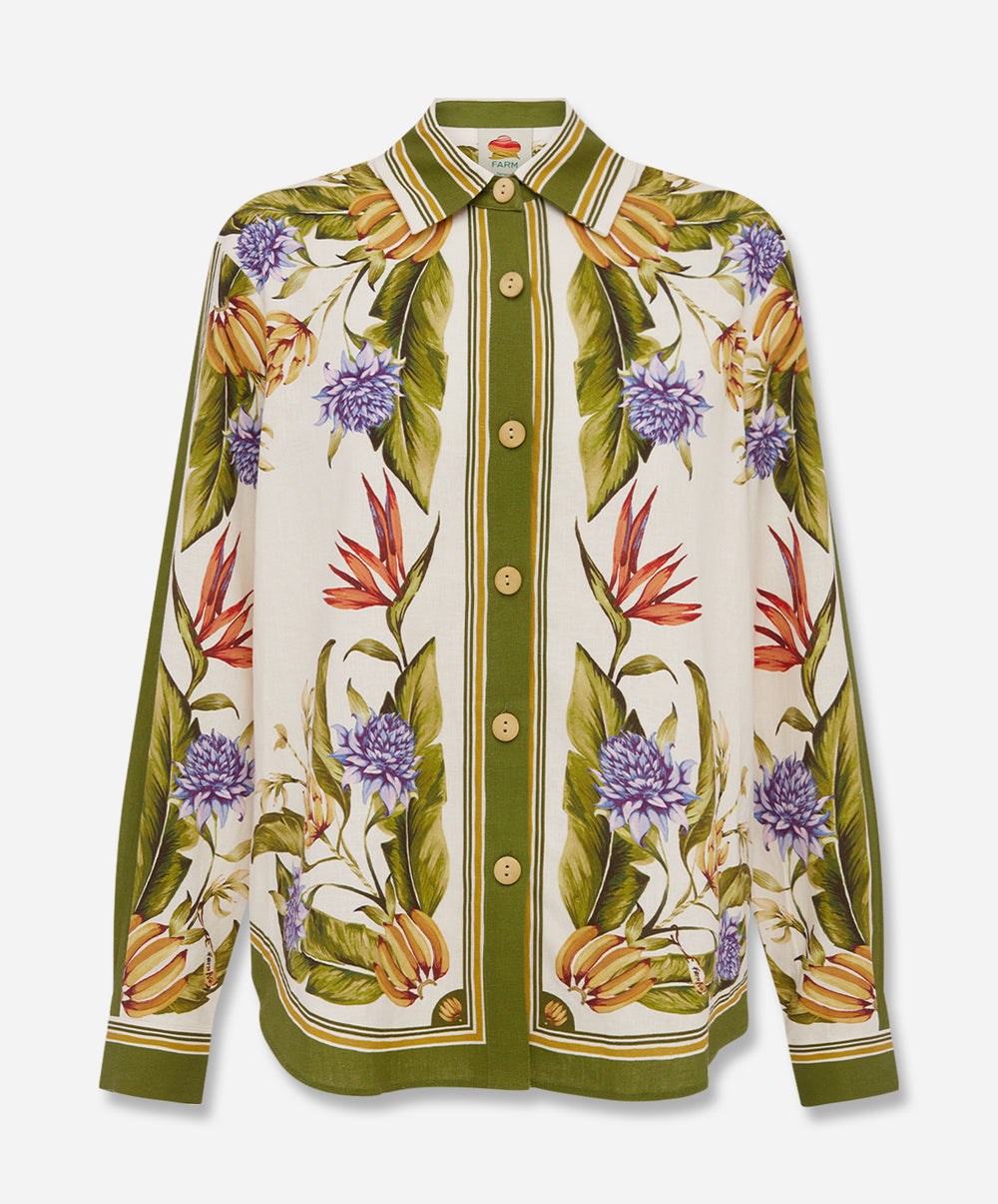 Tropical Scarf Sand Shirt