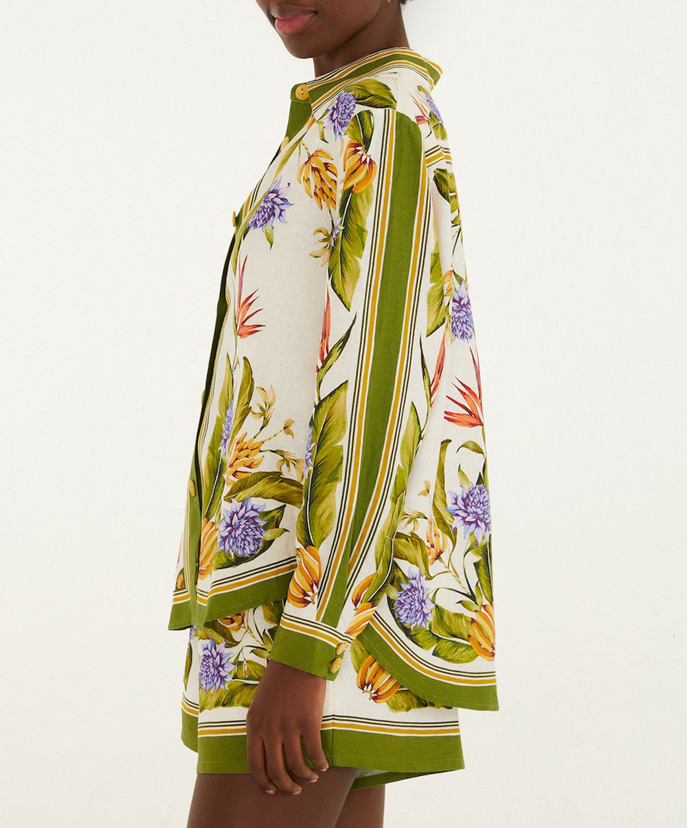 Tropical Scarf Sand Shirt