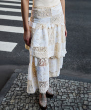 Load image into Gallery viewer, Off-White Scarf Eyelet Layered Maxi Skirt
