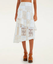 Load image into Gallery viewer, Off-White Scarf Eyelet Layered Maxi Skirt