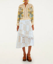 Load image into Gallery viewer, Off-White Scarf Eyelet Layered Maxi Skirt