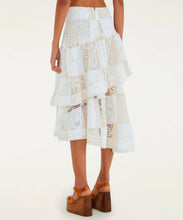 Load image into Gallery viewer, Off-White Scarf Eyelet Layered Maxi Skirt