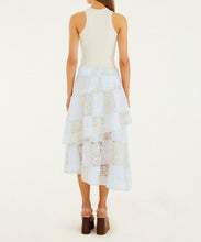 Load image into Gallery viewer, Off-White Scarf Eyelet Layered Maxi Skirt