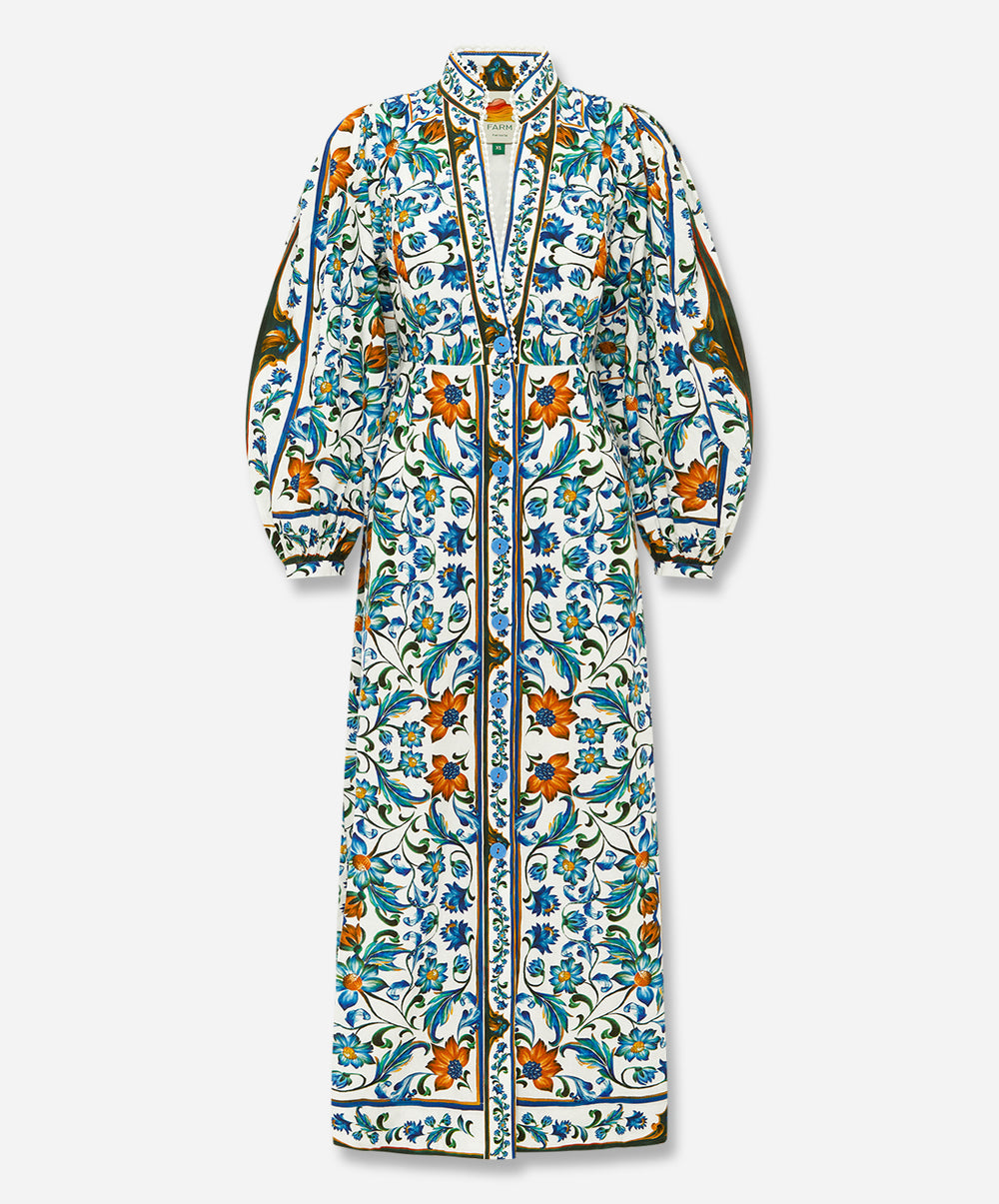 Off-White Flora Tile Maxi Dress