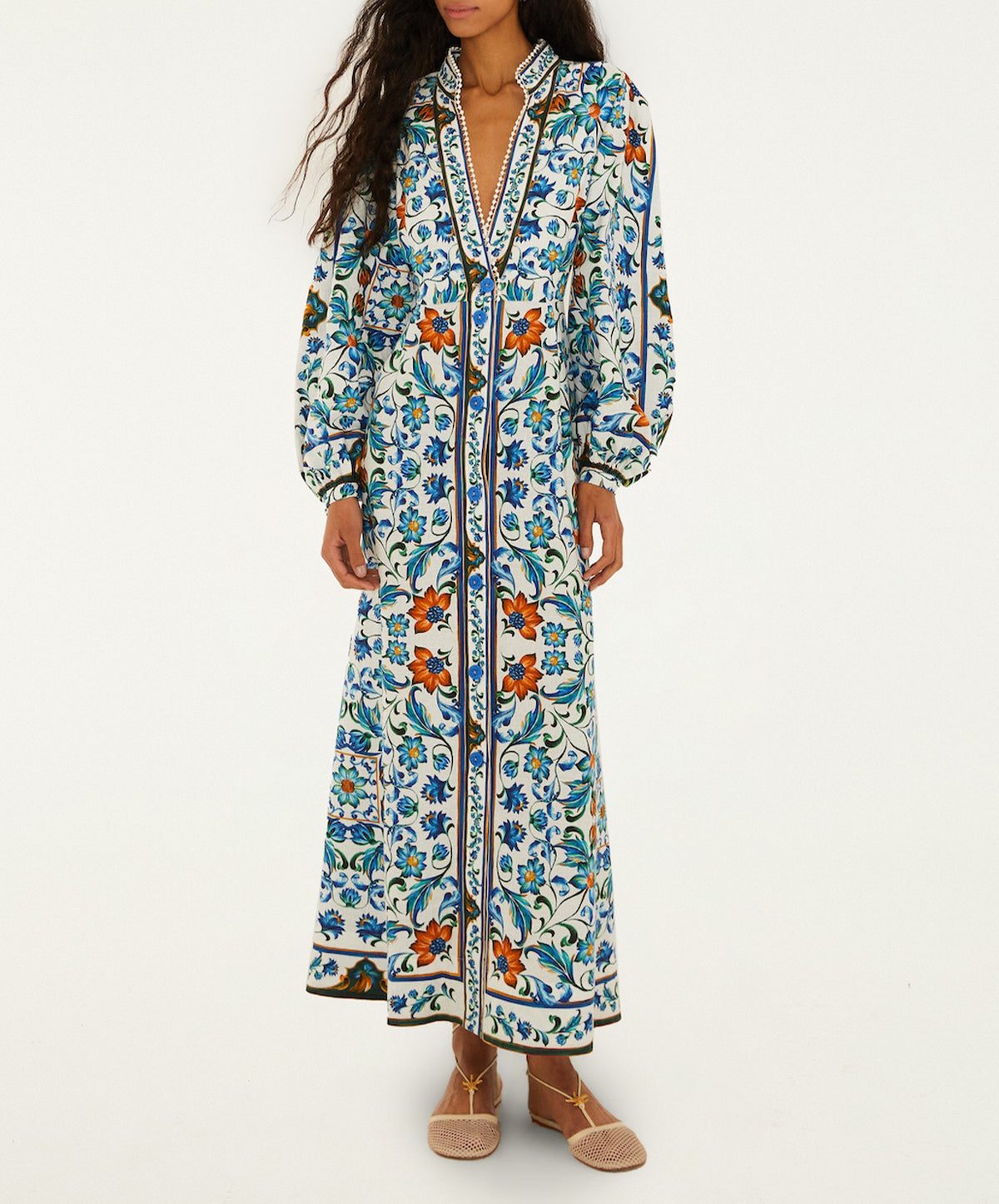 Off-White Flora Tile Maxi Dress