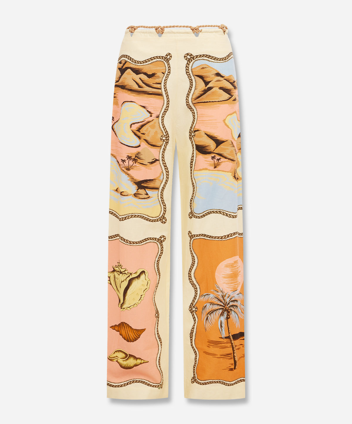 Multicolor Rio Souvenir Scarves Rope Detail Pants