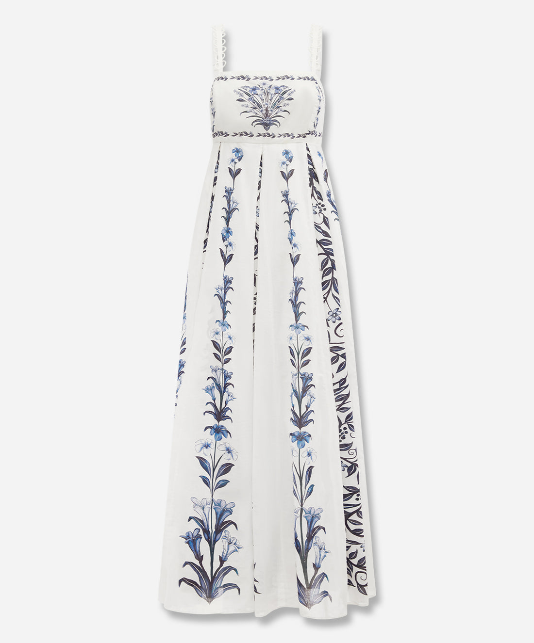 Off-White Flowers Arch Pleats Maxi Dress