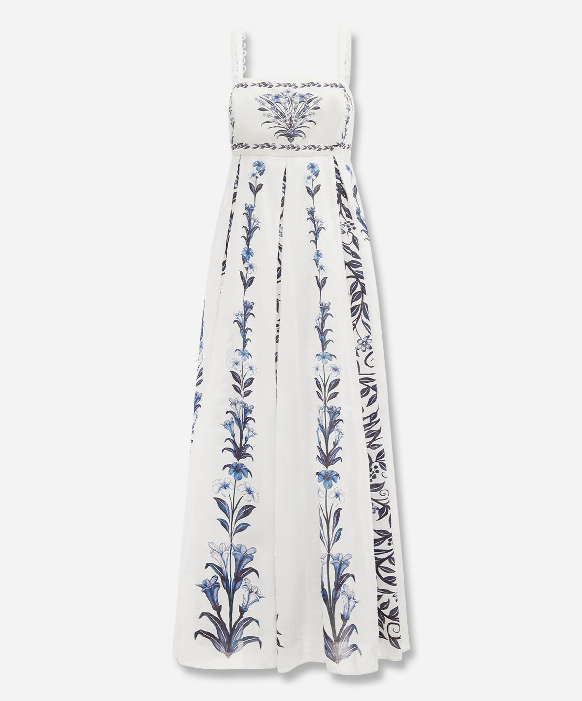 Off-White Flowers Arch Pleats Maxi Dress