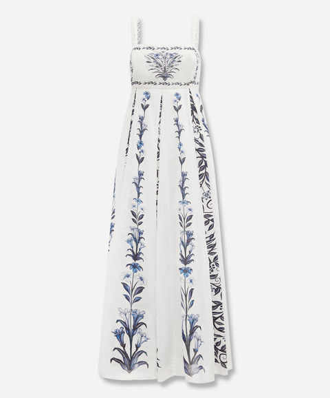 Off-White Flowers Arch Pleats Maxi Dress