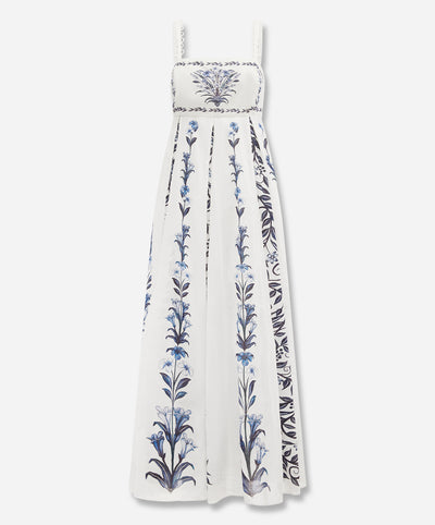 Off-White Flowers Arch Pleats Maxi Dress