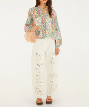 Load image into Gallery viewer, Multicolor Rendeira Cutwork Long Sleeve Blouse