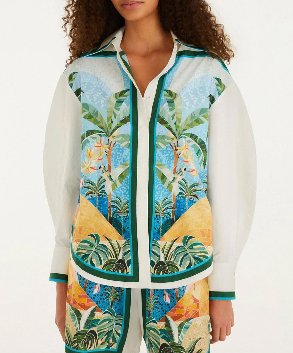 Multicolor Rio Mosaic Collared Buttoned Shirt