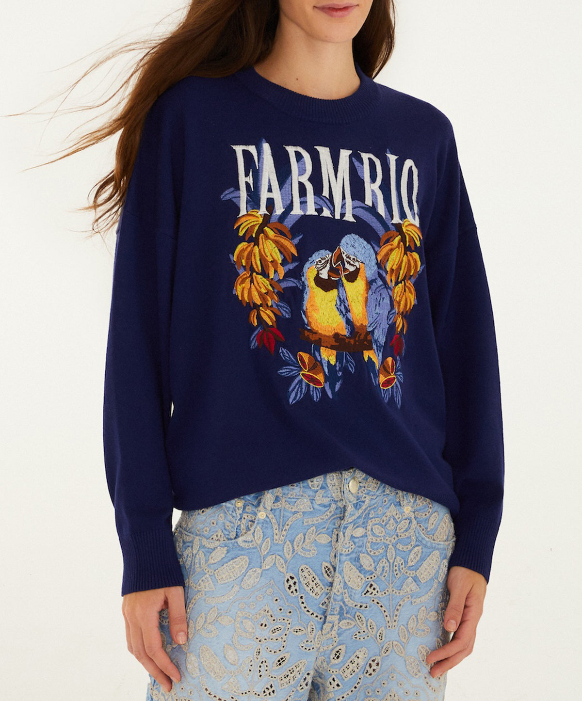 Love Birds Embroidery Sweater