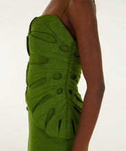 Load image into Gallery viewer, Green Monstera Leaf Sleeveless Euroflax™ Premium Linen Maxi Dress