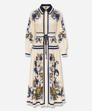 Load image into Gallery viewer, Golden Nature Cream Belt Midi Dress