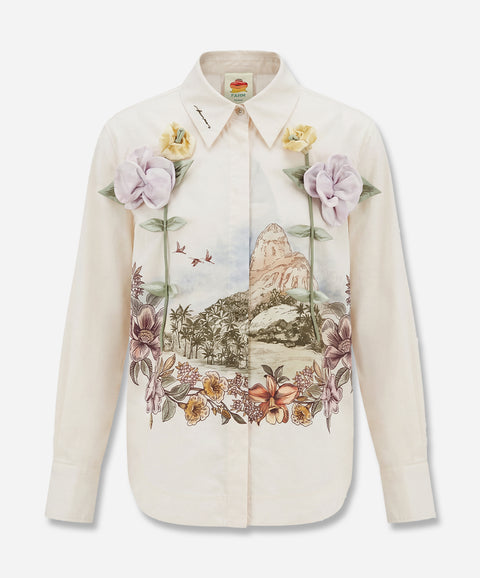 Toile De Rio Off-White Long Sleeve Shirt