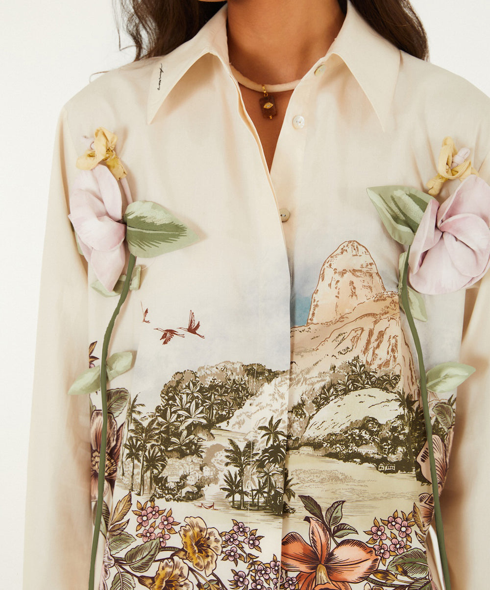 Toile De Rio Off-White Long Sleeve Shirt