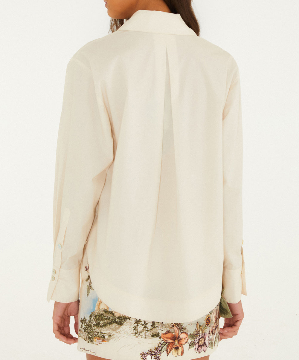 Toile De Rio Off-White Long Sleeve Shirt
