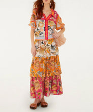 Load image into Gallery viewer, Multicolor Ligia Floral Mix Layered Midi Skirt