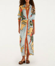 Load image into Gallery viewer, Multicolor Beaches Path Collared Buttoned Maxi Dress