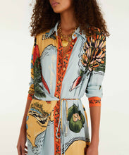 Load image into Gallery viewer, Multicolor Beaches Path Collared Buttoned Maxi Dress