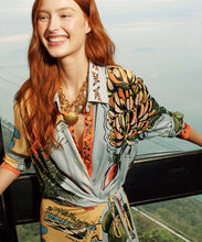 Load image into Gallery viewer, Multicolor Beaches Path Collared Buttoned Maxi Dress
