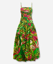Load image into Gallery viewer, Green Tropical Dream Draped Maxi Dress