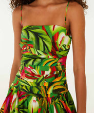 Load image into Gallery viewer, Green Tropical Dream Draped Maxi Dress