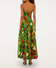 Load image into Gallery viewer, Green Tropical Dream Draped Maxi Dress