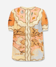 Load image into Gallery viewer, Multicolor Rio Souvenir Scarves Puff Sleeve Blouse