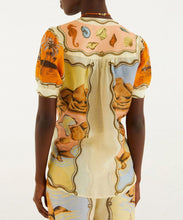 Load image into Gallery viewer, Multicolor Rio Souvenir Scarves Puff Sleeve Blouse