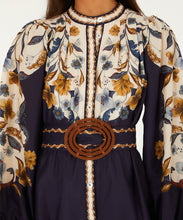 Load image into Gallery viewer, Golden Nature Navy Blue Mini Dress