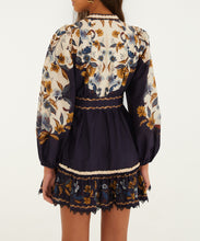 Load image into Gallery viewer, Golden Nature Navy Blue Mini Dress