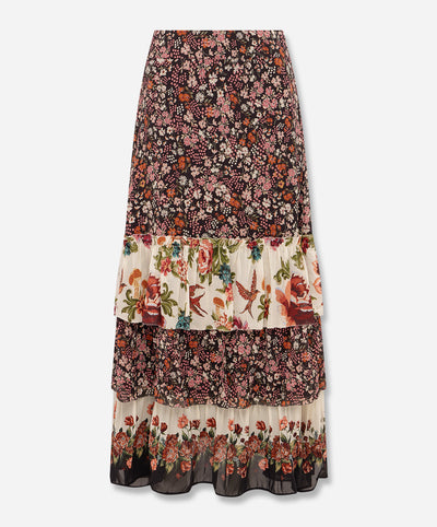 Tiny Garden Black Mix Maxi Skirt