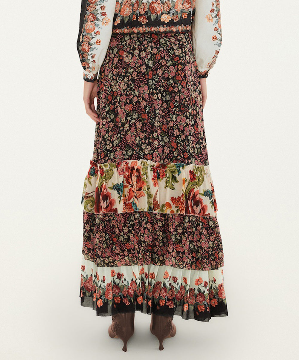 Tiny Garden Black Mix Maxi Skirt