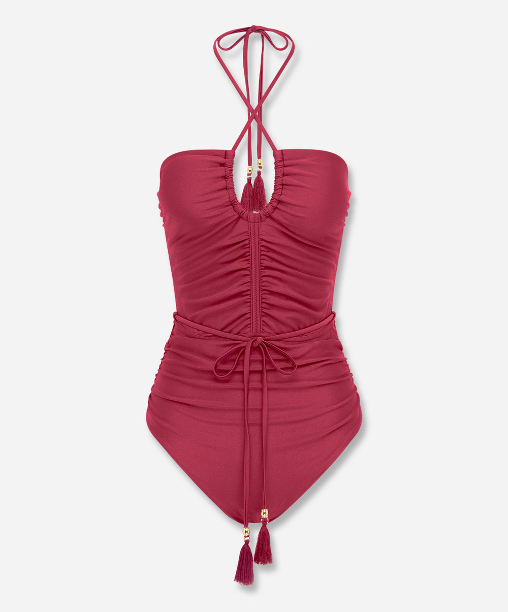 GELSO Belted Keyhole One Piece