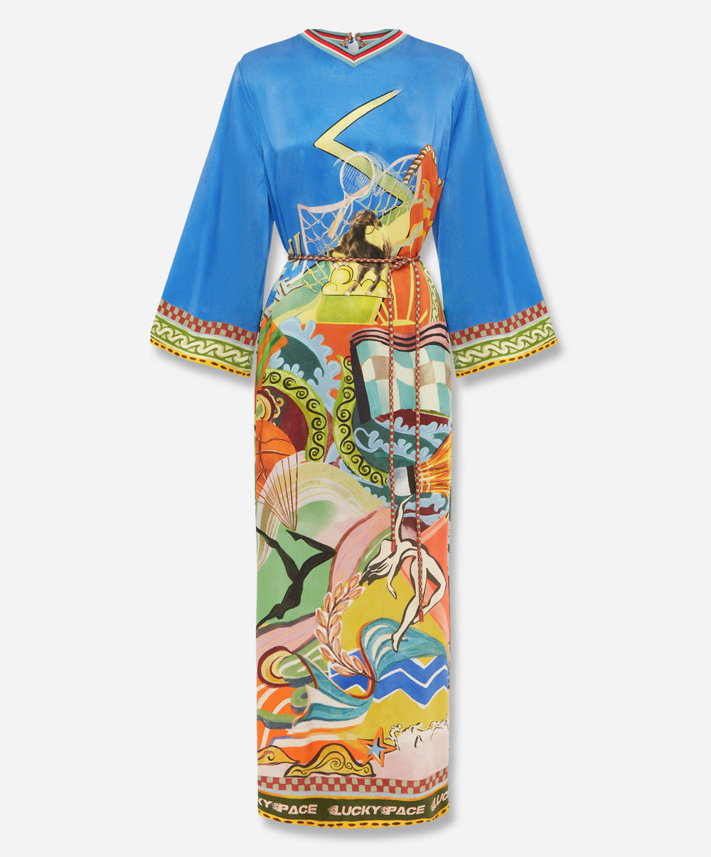 Lucky Pace Silk Midi Dress
