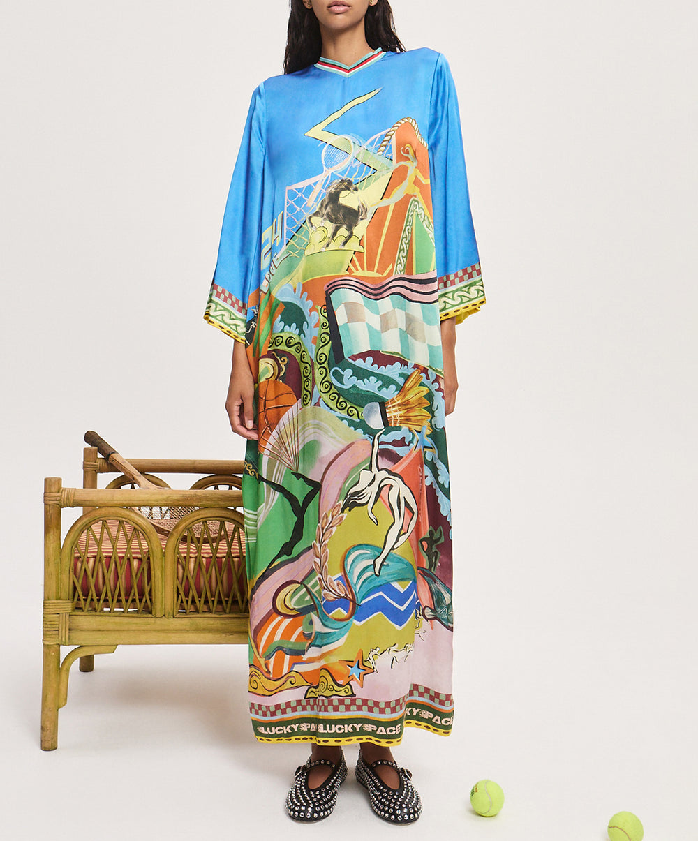 Lucky Pace Silk Midi Dress