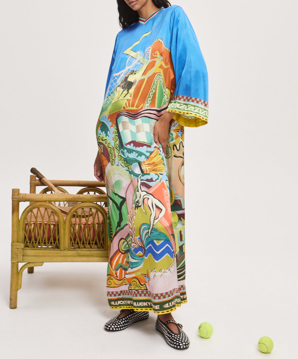 Lucky Pace Silk Midi Dress