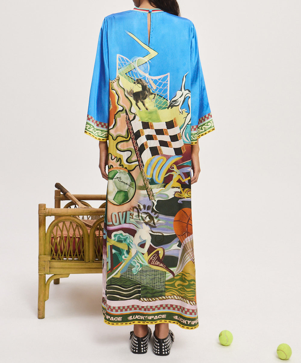 Lucky Pace Silk Midi Dress