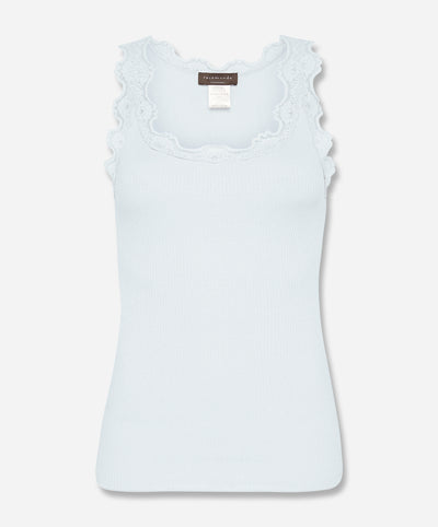 Babette Silk Sleeveless U-Neck Lace Top