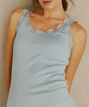 Load image into Gallery viewer, Babette Silk Sleeveless U-Neck Lace Top