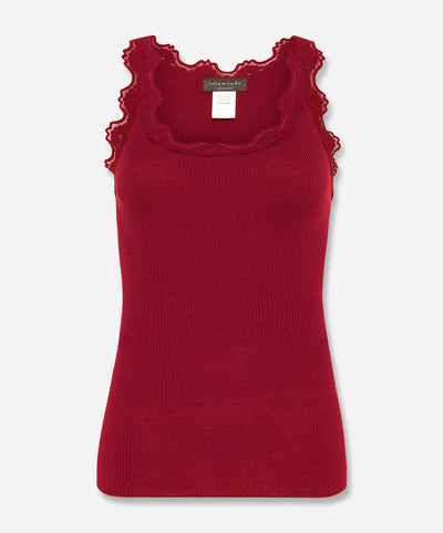 Babette Silk Sleeveless U-Neck Lace Top